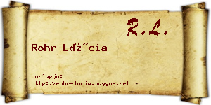 Rohr Lúcia névjegykártya